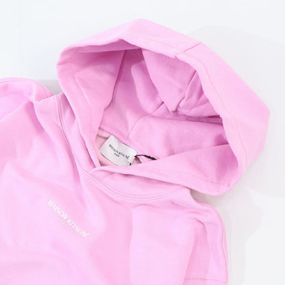 MAISON KITSUNE パーカー  ピンク フォックスパッチ スエット フーディ ロゴ 裏起毛
