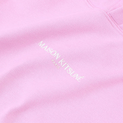 MAISON KITSUNE パーカー  ピンク フォックスパッチ スエット フーディ ロゴ 裏起毛