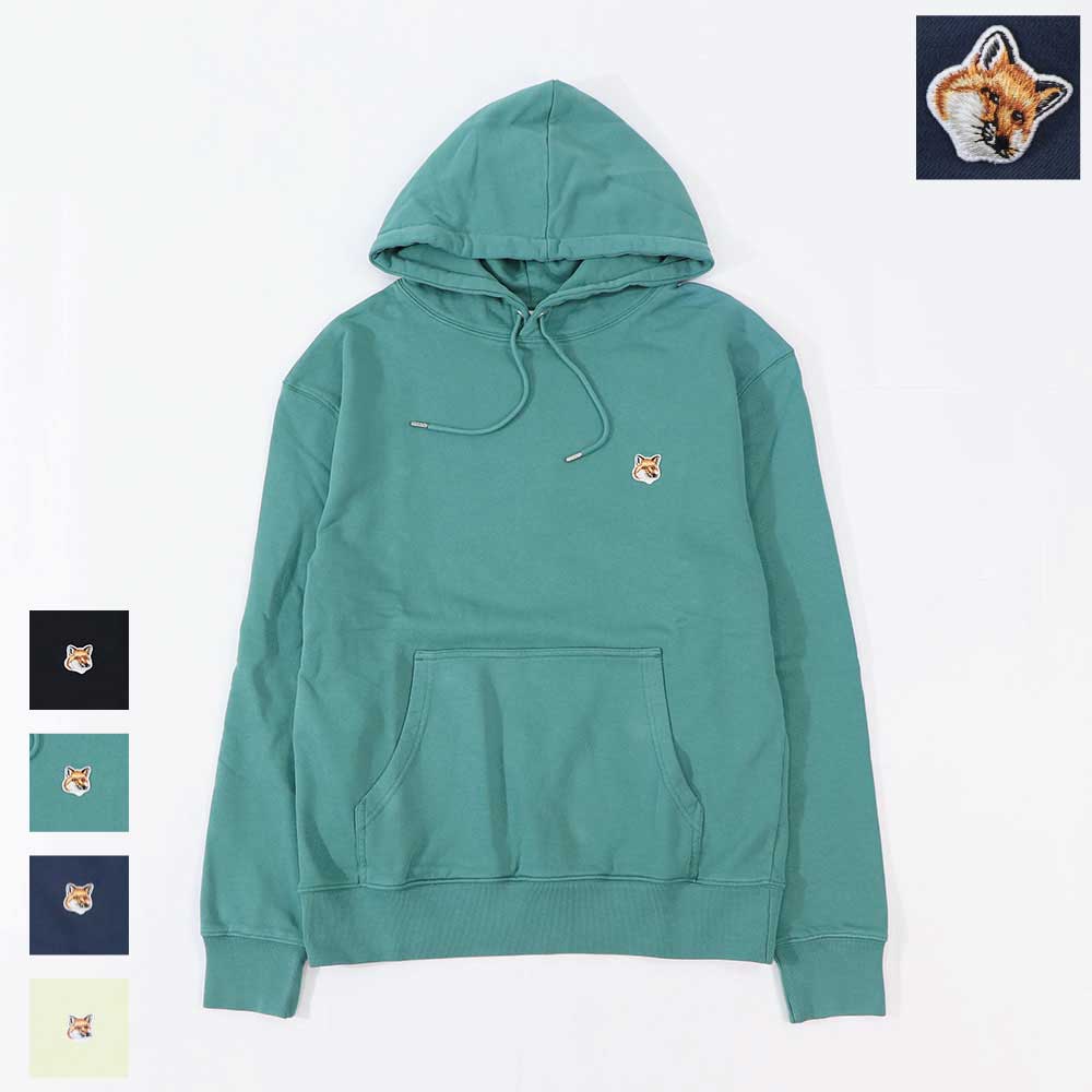MAISON KITSUNE パーカー ブラック グリーン イエロー ネイビー フォックスパッチ