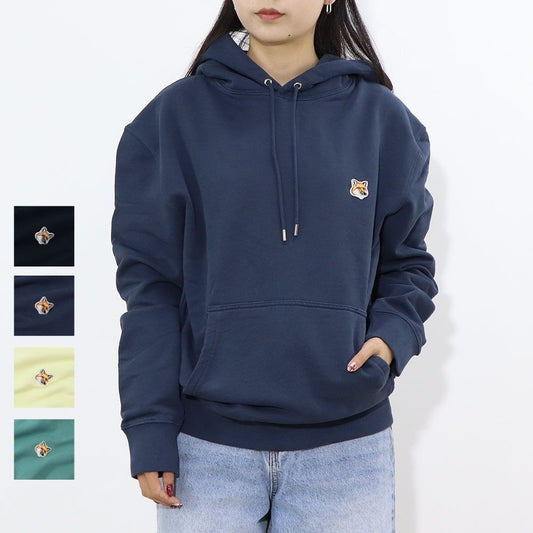 MAISON KITSUNE パーカー ブラック グリーン イエロー ネイビー フォックスパッチ