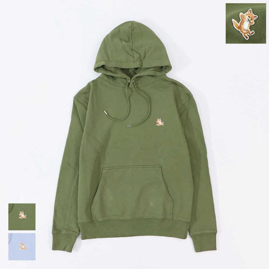 MAISON KITSUNE パーカー ミリタリーグリーン ブルー チルフォックスパッチ スエット フーディ