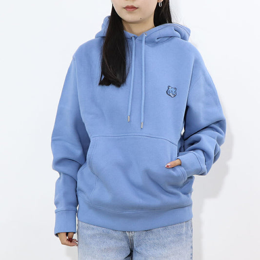 MAISON KITSUNE パーカー ブルー フォックスパッチ スエット フーディ