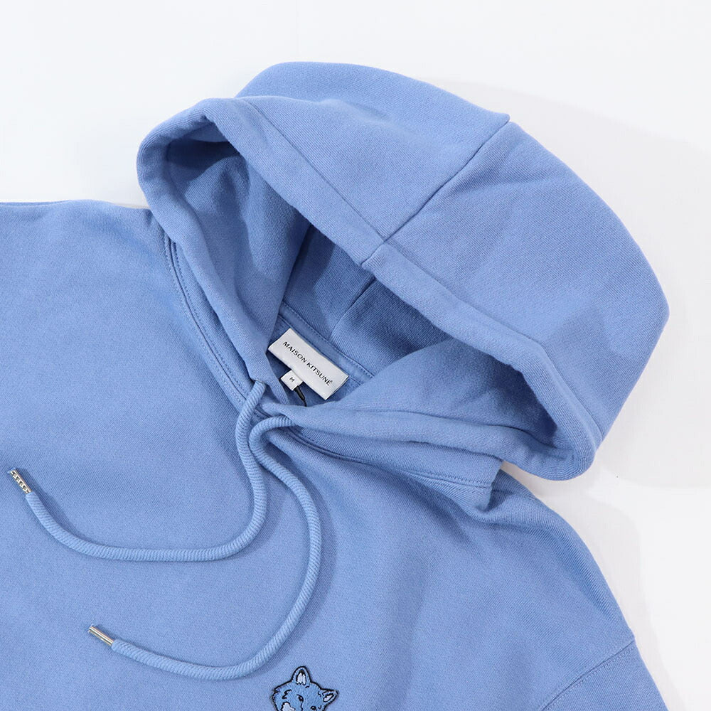 MAISON KITSUNE パーカー ブルー フォックスパッチ スエット フーディ
