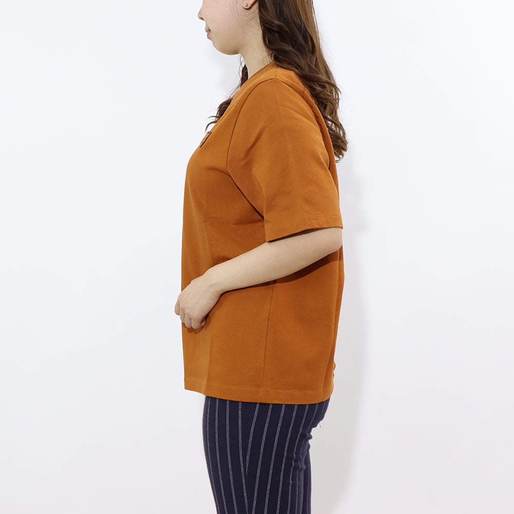 MAISON KITSUNE Tシャツ ブラウン ライトグリーン フォックスパッチ