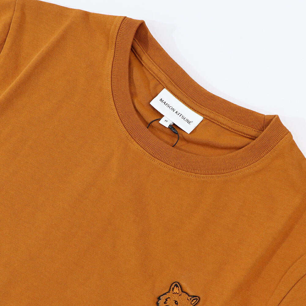 MAISON KITSUNE Tシャツ ブラウン ライトグリーン フォックスパッチ