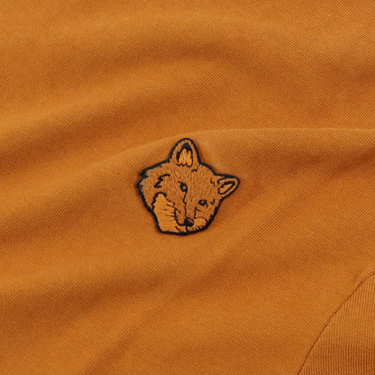 MAISON KITSUNE Tシャツ ブラウン ライトグリーン フォックスパッチ