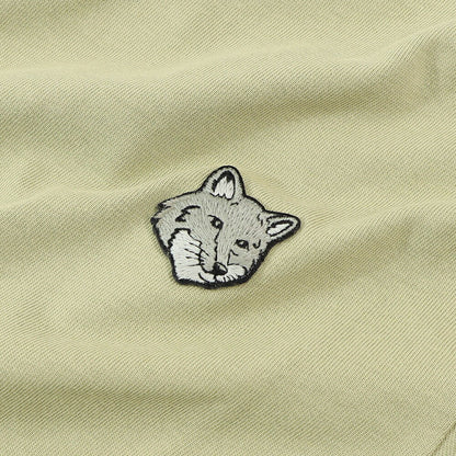 MAISON KITSUNE Tシャツ ブラウン ライトグリーン フォックスパッチ