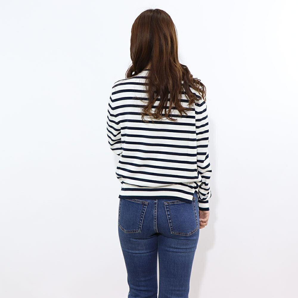 MAISON KITSUNE カーディガン  ネイビー×ホワイト フォックスパッチ