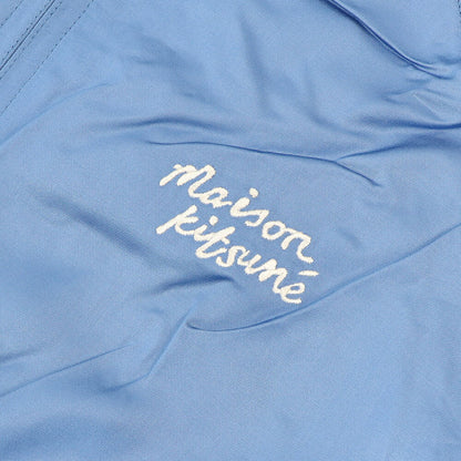 MAISON KITSUNE ジャケット ブルー ボンバージャケット ロゴ サテン