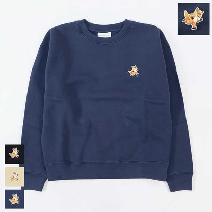 MAISON KITSUNE スウェット ネイビー ブラック イエロー スピーディーフォックスパッチ