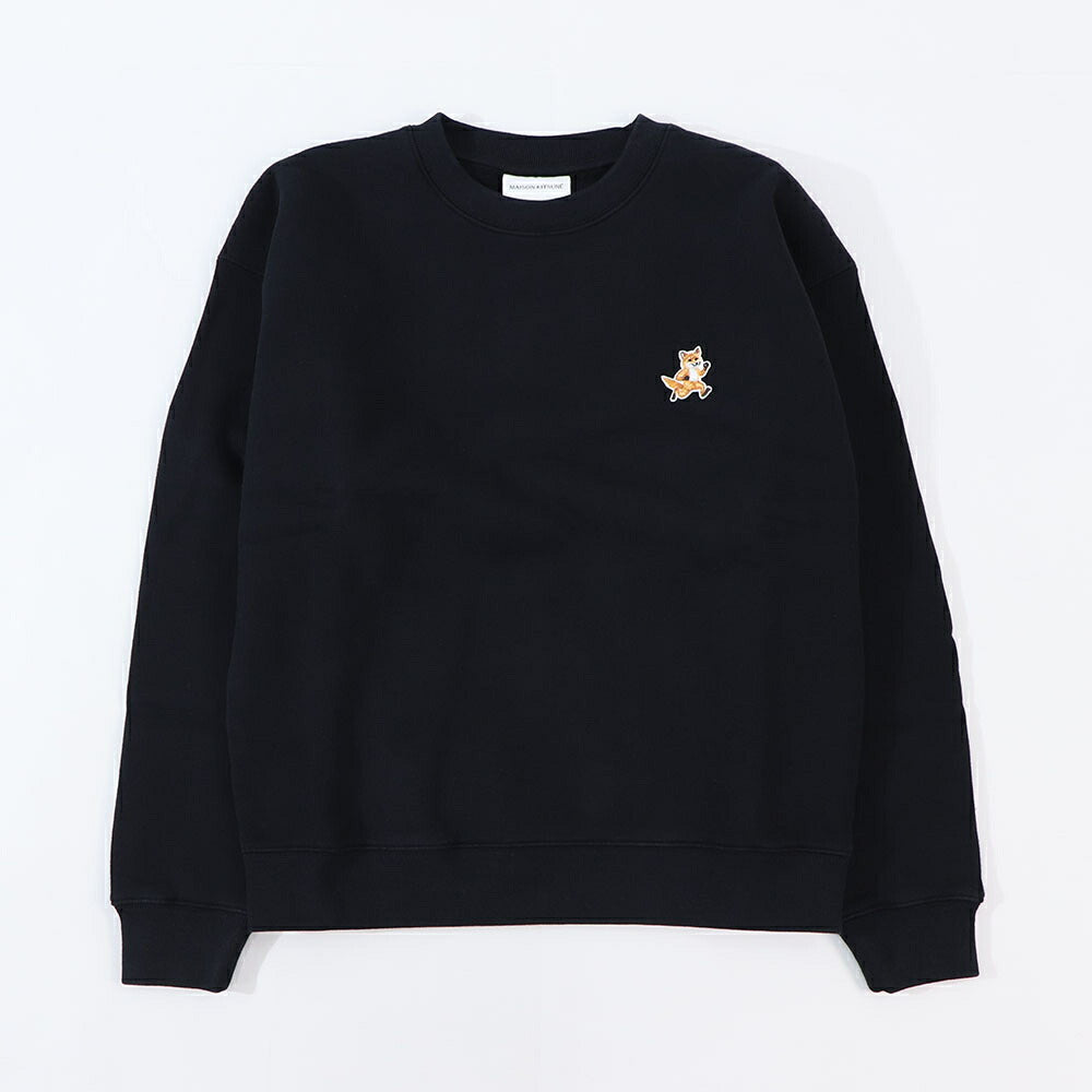 MAISON KITSUNE スウェット ネイビー ブラック イエロー スピーディーフォックスパッチ