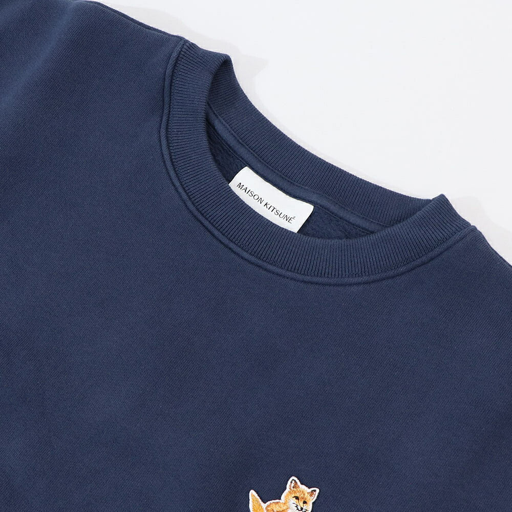 MAISON KITSUNE スウェット ネイビー ブラック イエロー スピーディーフォックスパッチ