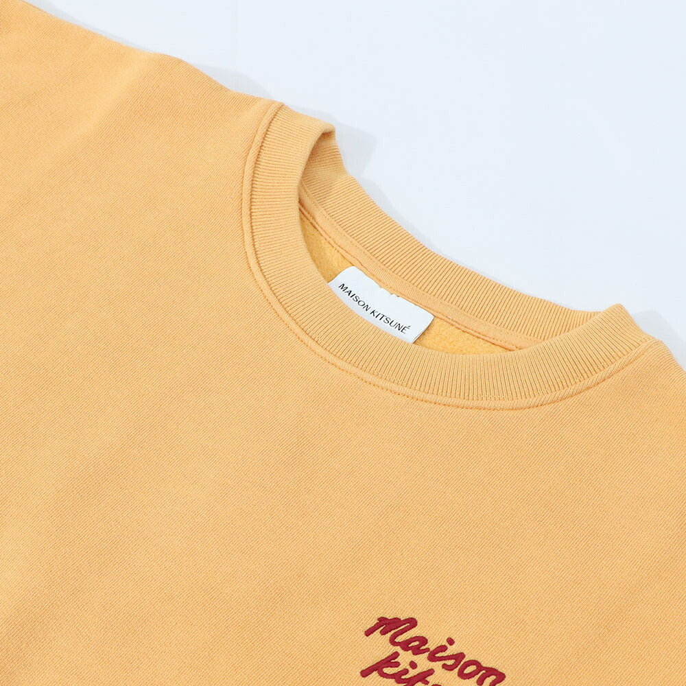 メゾン キツネ MAISON KITSUNE トップス スウェット・トレーナー レディース  オレンジ ロゴ スエット 裏起毛 無地 ワンポイント 長袖 クルーネック MW00314KM0307