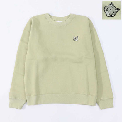 メゾン キツネ MAISON KITSUNE トップス スウェット・トレーナー レディース FOX HEAD PATCH ブラック ライトグリーン ネイビー フォックスパッチ スエット 裏起毛 無地 ワンポイント 長袖 クルーネック MW00315KM0307