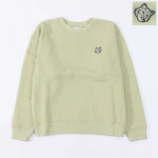 メゾン キツネ MAISON KITSUNE トップス スウェット・トレーナー レディース FOX HEAD PATCH ブラック ライトグリーン ネイビー フォックスパッチ スエット 裏起毛 無地 ワンポイント 長袖 クルーネック MW00315KM0307