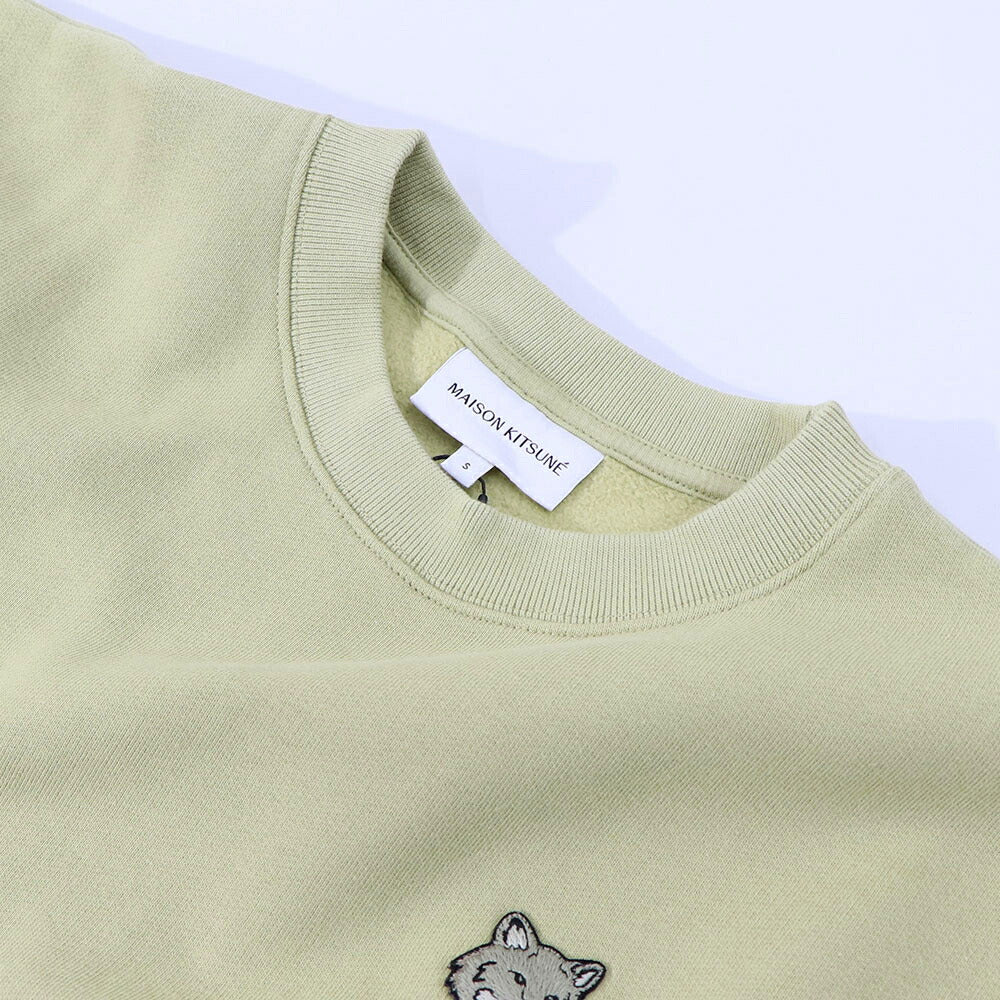 MAISON KITSUNE スウェット FOX HEAD PATCH ブラック ライトグリーン ネイビーMW00315KM0307