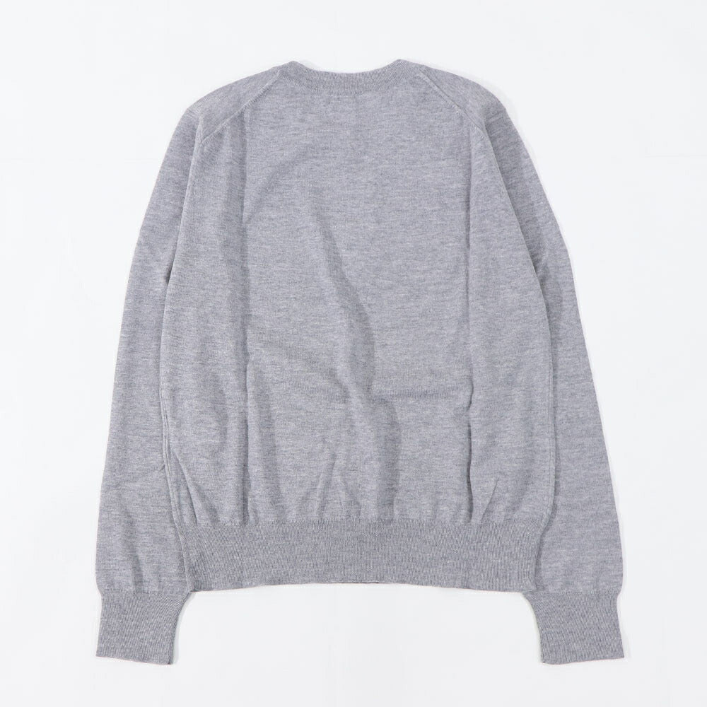 メゾン キツネ MAISON KITSUNE トップス ニット レディース  メランジグレー ネイビー ベイビーフォックスパッチ ウール 無地 ワンポイント 長袖 クルーネック MW00816KT1036