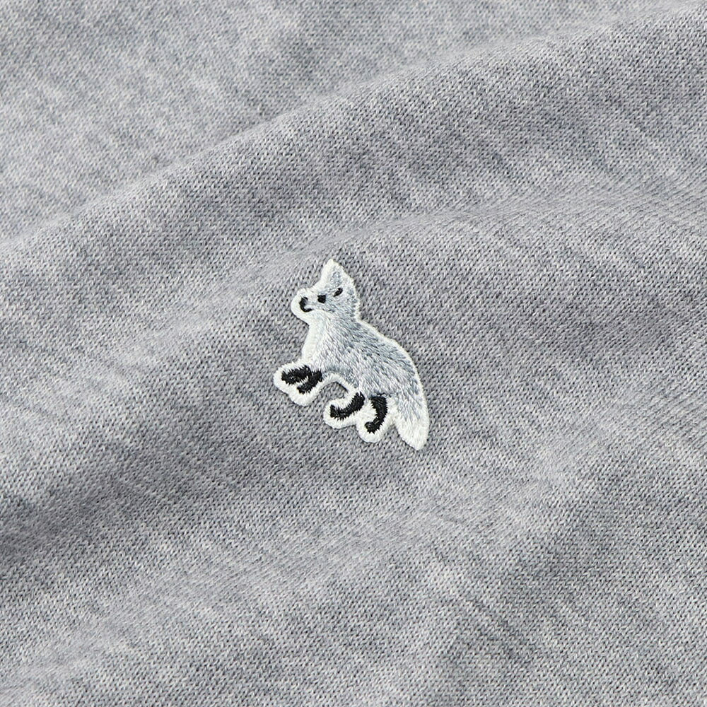 メゾン キツネ MAISON KITSUNE トップス ニット レディース  メランジグレー ネイビー ベイビーフォックスパッチ ウール 無地 ワンポイント 長袖 クルーネック MW00816KT1036