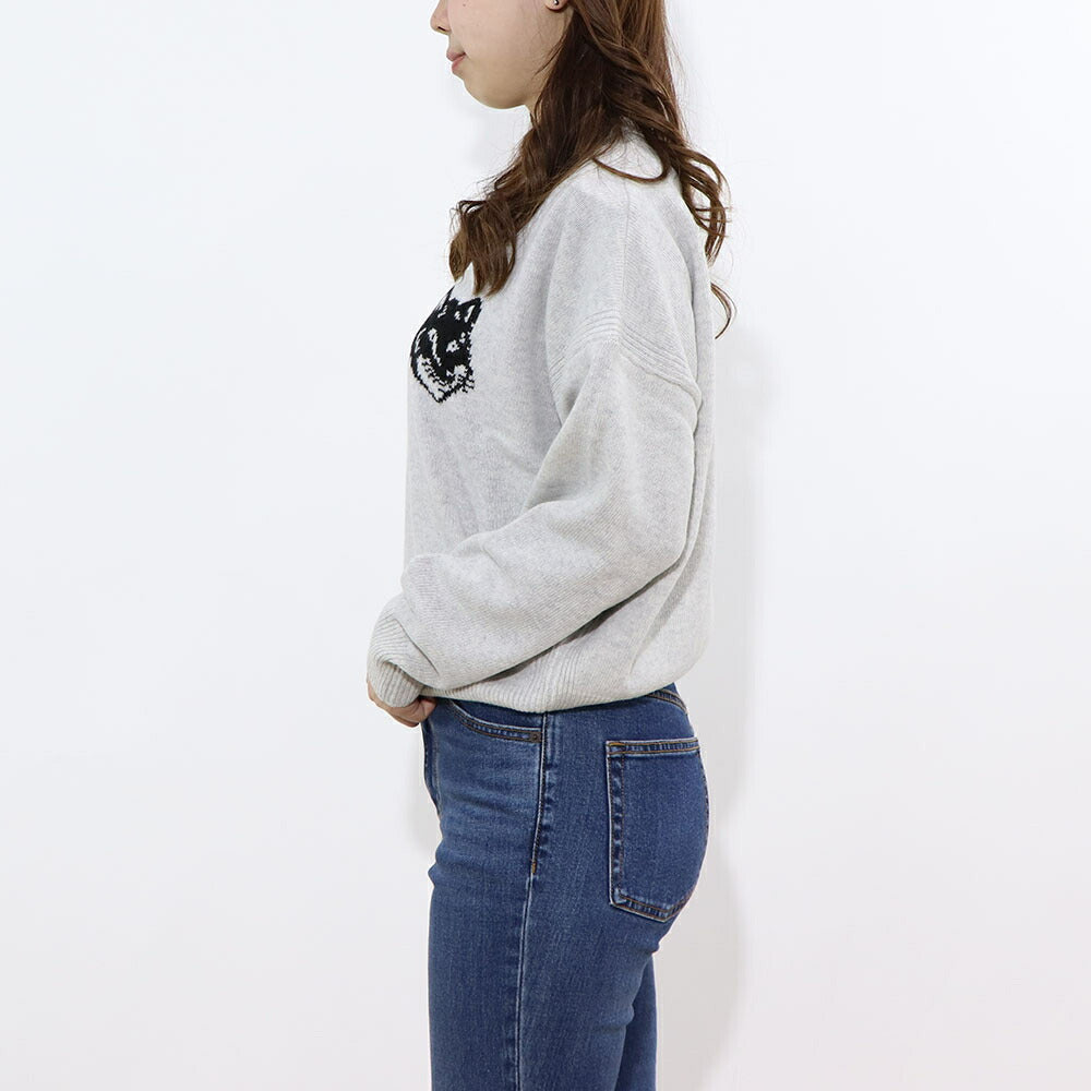 MAISON KITSUNE スウェット FOX HEAD INTARSIA COMFORT JUMPER グレー フォックス LW00815KT1063