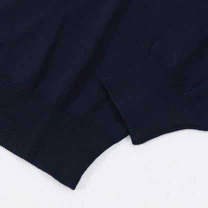 メゾン キツネ MAISON KITSUNE トップス ニット レディース  グレー ライトベージュメランジ ネイビー ブラック フォックスパッチ ウール 無地 ワンポイント 長袖 クルーネック MW00801KT1036