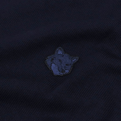 メゾン キツネ MAISON KITSUNE トップス ニット レディース  グレー ライトベージュメランジ ネイビー ブラック フォックスパッチ ウール 無地 ワンポイント 長袖 クルーネック MW00801KT1036