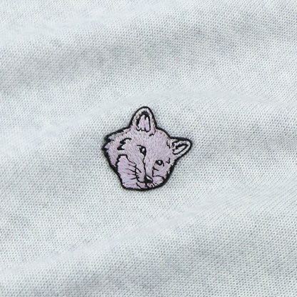メゾン キツネ MAISON KITSUNE トップス ニット レディース  グレー ライトベージュメランジ ネイビー ブラック フォックスパッチ ウール 無地 ワンポイント 長袖 クルーネック MW00801KT1036