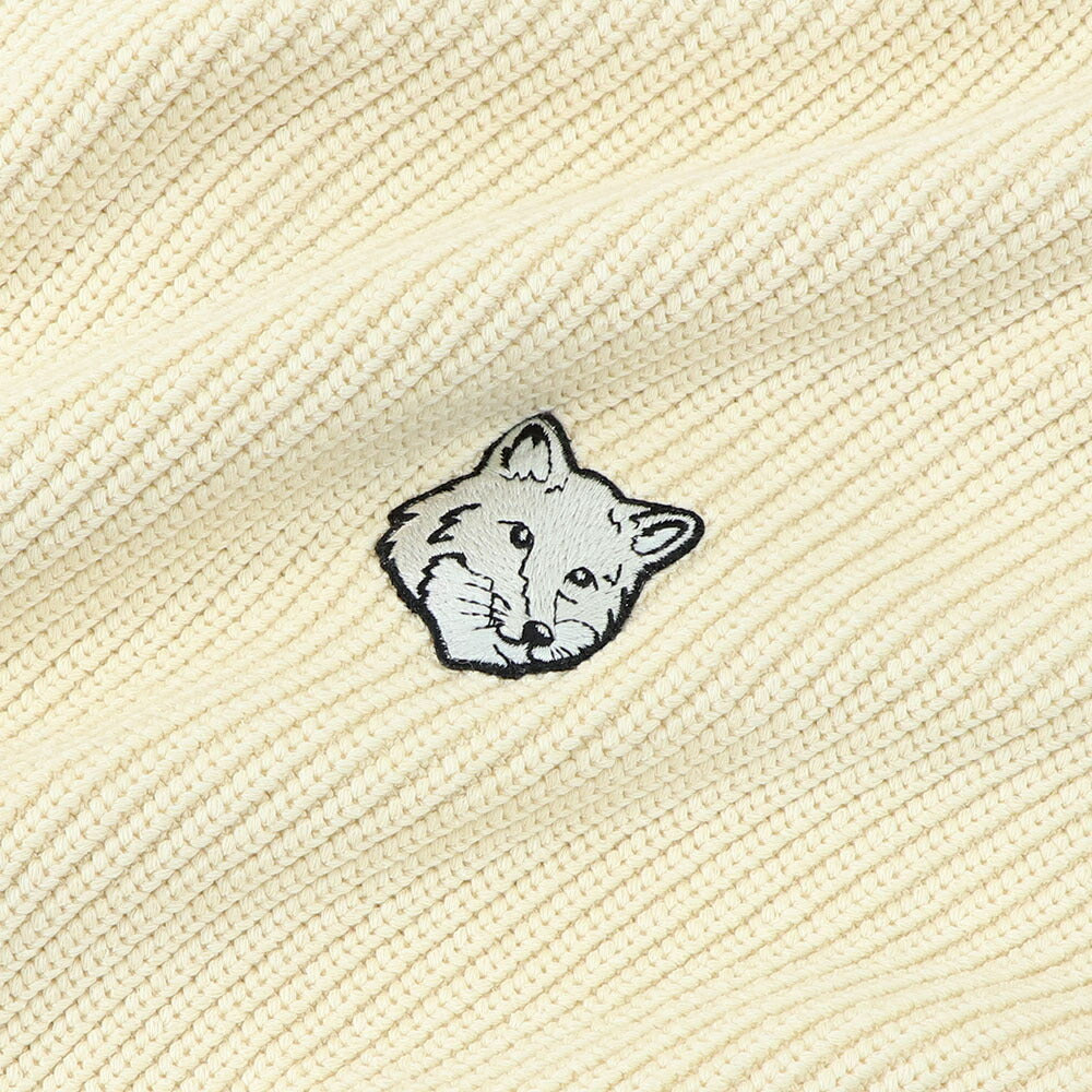 メゾン キツネ MAISON KITSUNE トップス ニット レディース  クリーム ネイビー フォックスパッチ ワンポイント 無地 セーター オーバーサイズ MW00806KT1098