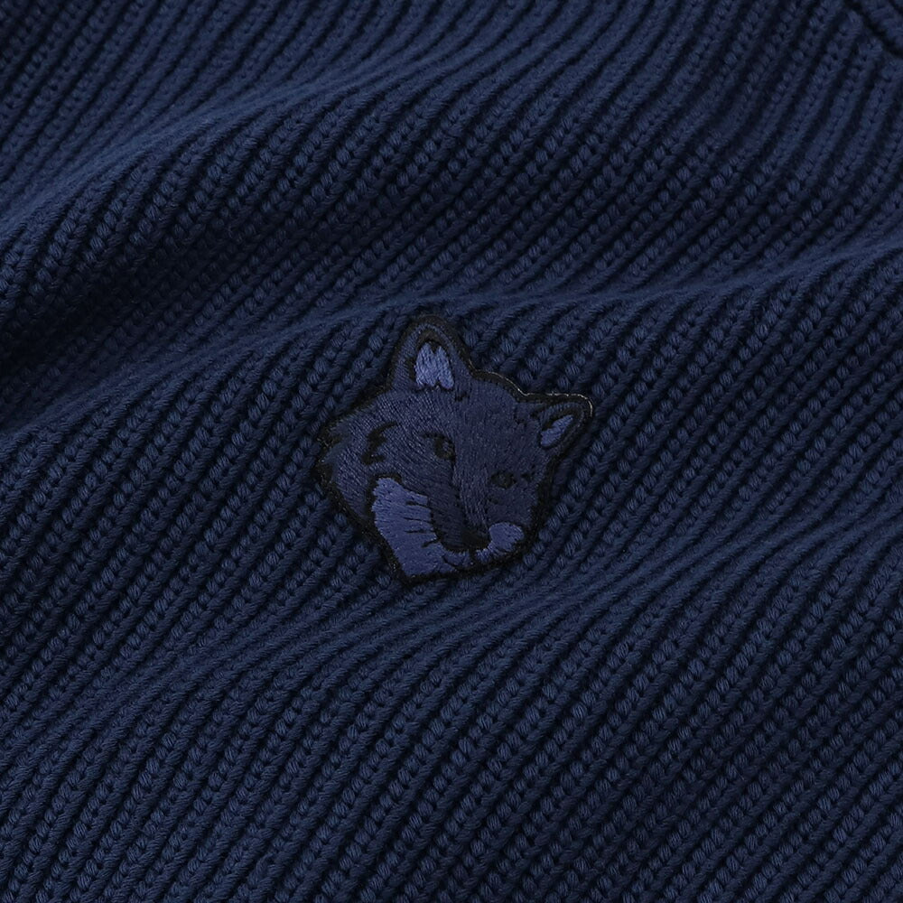 メゾン キツネ MAISON KITSUNE トップス ニット レディース  クリーム ネイビー フォックスパッチ ワンポイント 無地 セーター オーバーサイズ MW00806KT1098