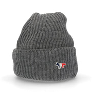 メゾン キツネ MAISON KITSUNE 帽子 ニット帽 ユニセックス TRICOLOR FOX グレージュ フトリコロールフォックスパッチ ワンポイント ウール シンプル 無地 ビーニー DU06120KT1022