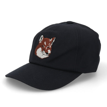 メゾン キツネ MAISON KITSUNE 帽子 キャップ ユニセックス LARGE FOX HEAD EMBROIDERY ネイビー コットン ポリエステル フォックスパッチ シンプル ワンポイント メンズ レディース HU06118WW0007