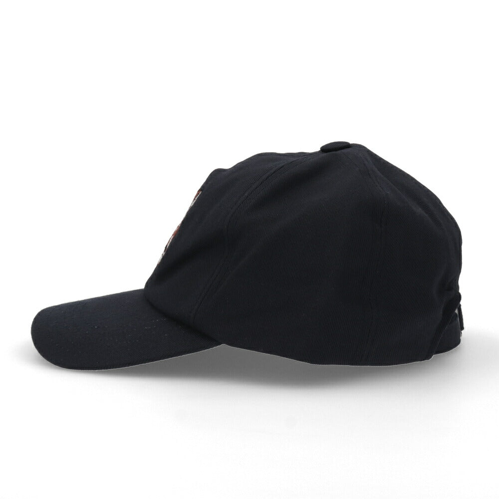 メゾン キツネ MAISON KITSUNE 帽子 キャップ ユニセックス LARGE FOX HEAD EMBROIDERY ネイビー コットン ポリエステル フォックスパッチ シンプル ワンポイント メンズ レディース HU06118WW0007