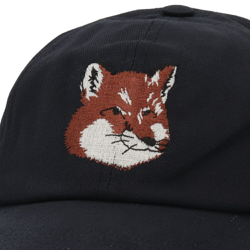 メゾン キツネ MAISON KITSUNE 帽子 キャップ ユニセックス LARGE FOX HEAD EMBROIDERY ネイビー コットン ポリエステル フォックスパッチ シンプル ワンポイント メンズ レディース HU06118WW0007