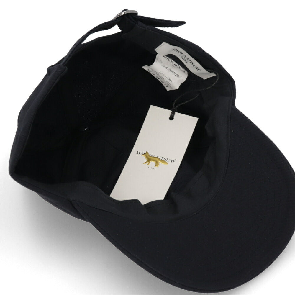 メゾン キツネ MAISON KITSUNE 帽子 キャップ ユニセックス LARGE FOX HEAD EMBROIDERY ネイビー コットン ポリエステル フォックスパッチ シンプル ワンポイント メンズ レディース HU06118WW0007