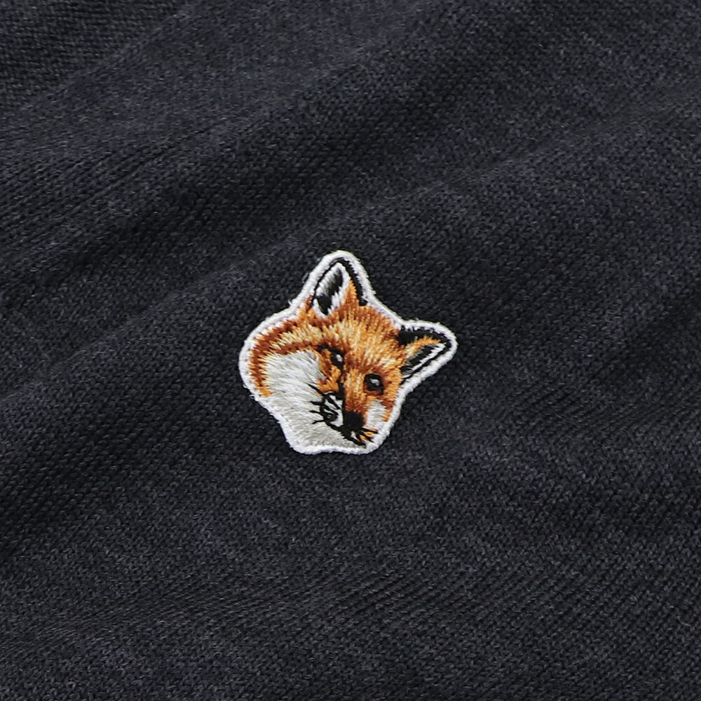 MAISON KITSUNE カーディガン FOX HEAD PATCH CLASSIC CARDIGAN グレーメランジ ベージュメランジ ネイビー GU00542KT1036