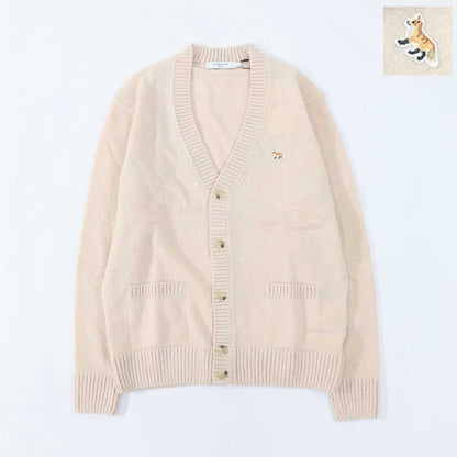 メゾン キツネ MAISON KITSUNE トップス カーディガン メンズ BABY FOX PATCH COSY CARDIGAN ベージュ ベビーフォックスパッチ ウール 無地 ワンポイント 長袖 HM00501KT1006
