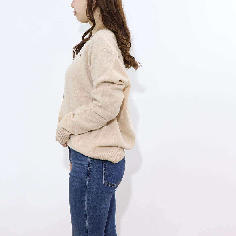 MAISON KITSUNE カーディガン BABY FOX PATCH COSY CARDIGAN ベージュ ベビーフォックスパッチ HM00501KT1006