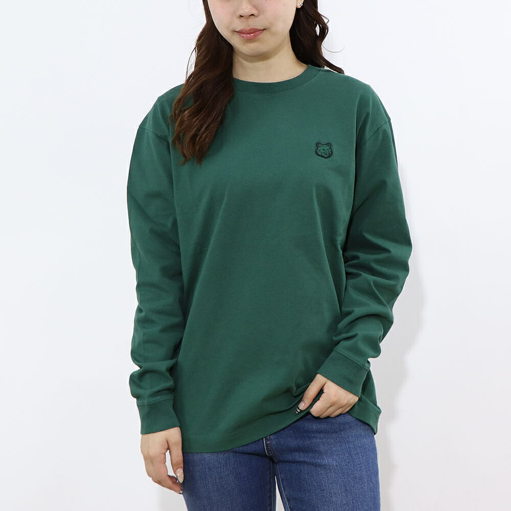 MAISON KITSUNE Tシャツ BOLD FOX HEAD PATCH ボトルグリーン LM00109KJ0118