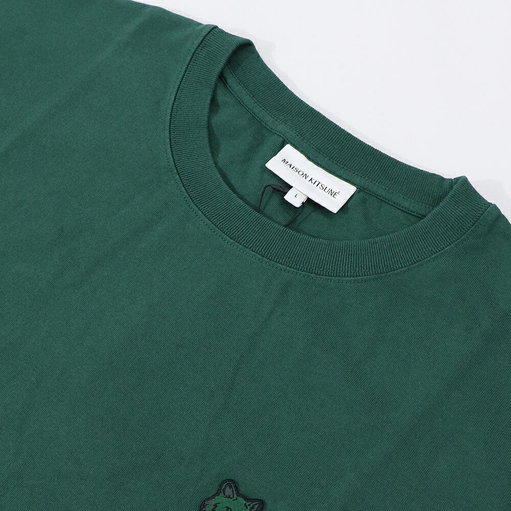 MAISON KITSUNE Tシャツ BOLD FOX HEAD PATCH ボトルグリーン LM00109KJ0118