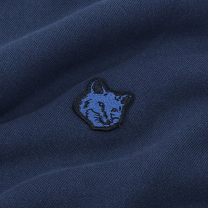 メゾン キツネ MAISON KITSUNE トップス スウェット・トレーナー ユニセックス BOLD FOX HEAD PATCH ボトルグリーン ネイビー フォックスパッチ コットン 無地 ワンポイント 長袖 クルーネック LM00302KM0307