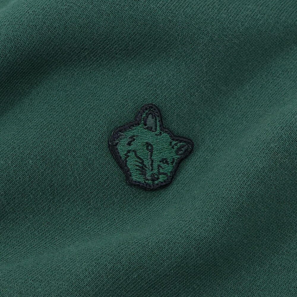 メゾン キツネ MAISON KITSUNE トップス スウェット・トレーナー ユニセックス BOLD FOX HEAD PATCH ボトルグリーン ネイビー フォックスパッチ コットン 無地 ワンポイント 長袖 クルーネック LM00302KM0307