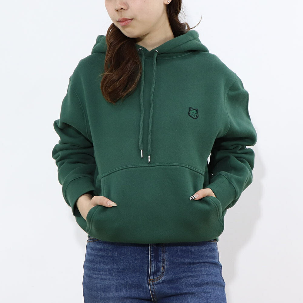 MAISON KITSUNE スウェット BOLD FOX HEAD PATCH COMFORT HOODIE ボトルグリーン LM00703KM0307