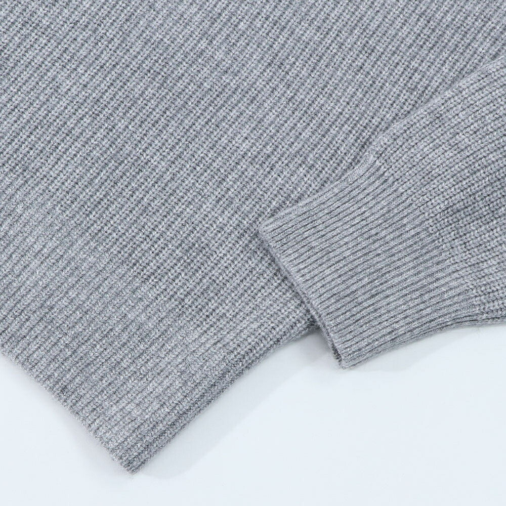 メゾン キツネ MAISON KITSUNE トップス ニット メンズ  グレージュ フォックスパッチ セーター ハーフジップ 無地 ワンポイント 長袖 LM00807KT1093