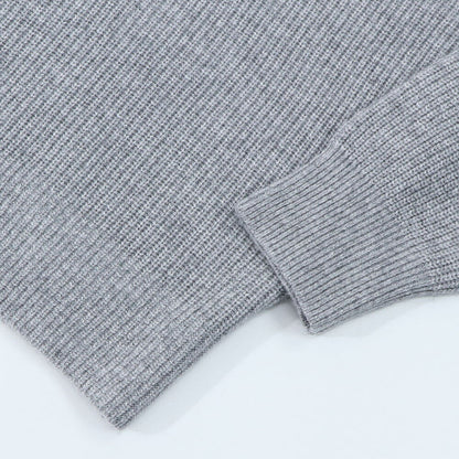 メゾン キツネ MAISON KITSUNE トップス ニット メンズ  グレージュ フォックスパッチ セーター ハーフジップ 無地 ワンポイント 長袖 LM00807KT1093