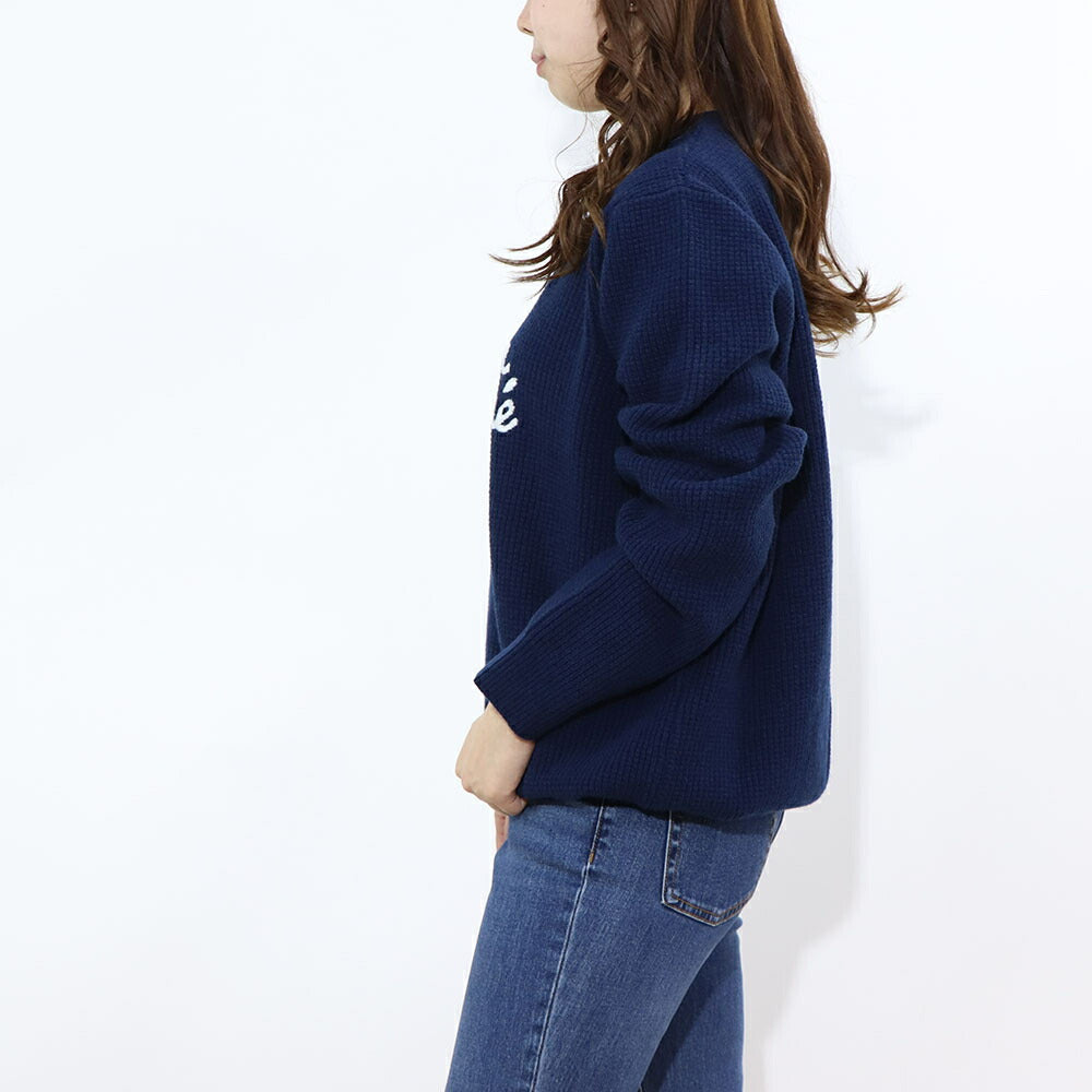 MAISON KITSUNE ニット HANDWRITING SWEATER ネイビー ロゴ セーター シンプル LM00814KT1063