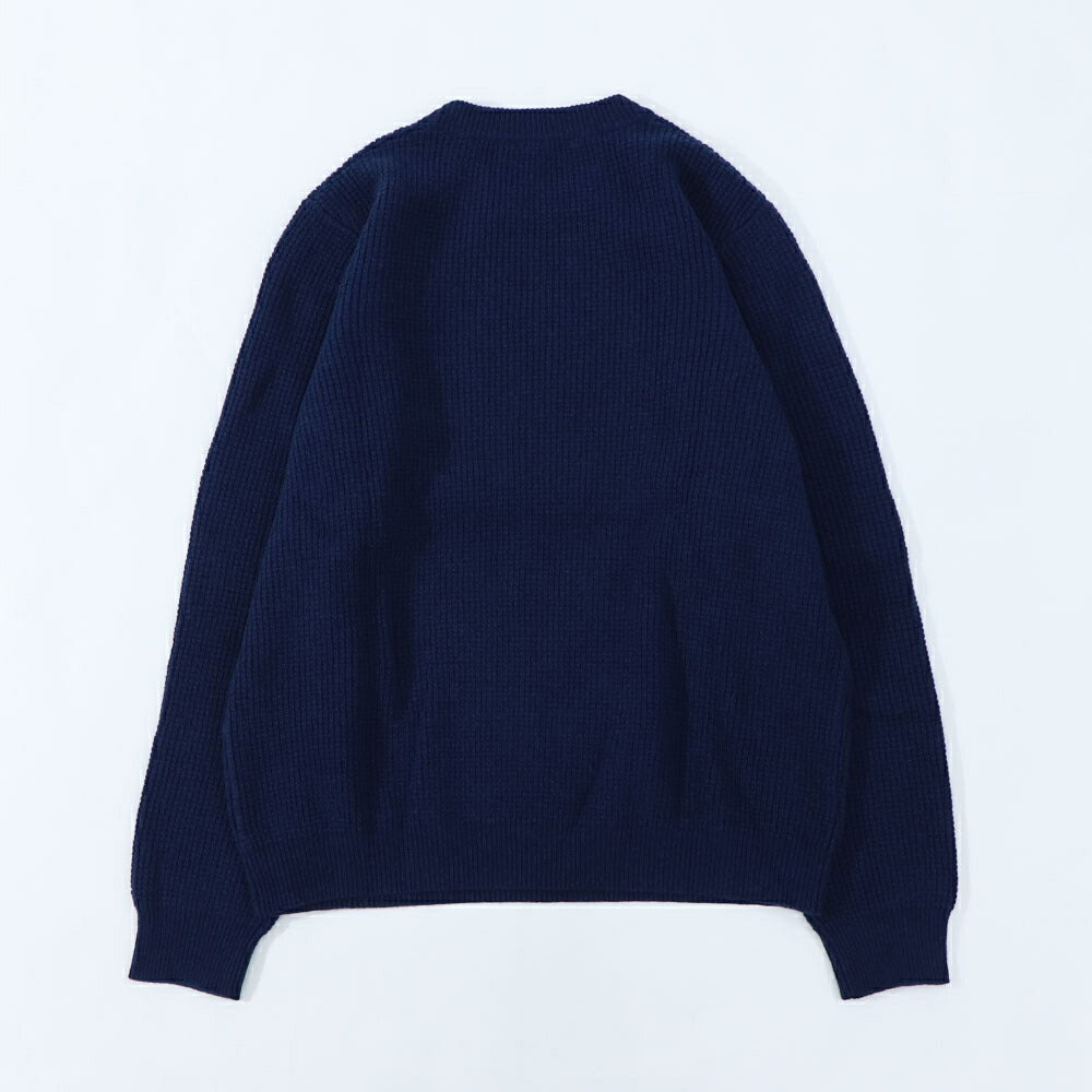 メゾン キツネ MAISON KITSUNE トップス ニット メンズ HANDWRITING SWEATER ネイビー ロゴ セーター ウール シンプル 長袖 クルーネック LM00814KT1063