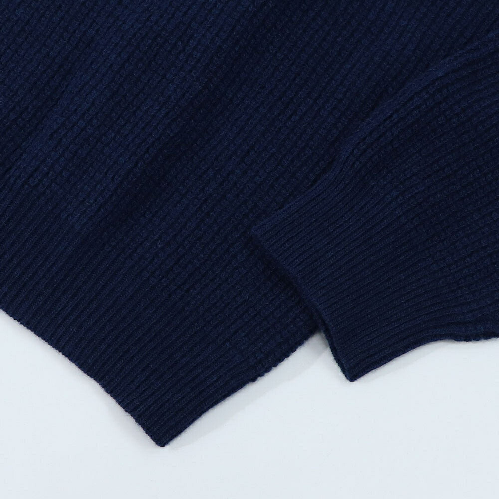 メゾン キツネ MAISON KITSUNE トップス ニット メンズ HANDWRITING SWEATER ネイビー ロゴ セーター ウール シンプル 長袖 クルーネック LM00814KT1063