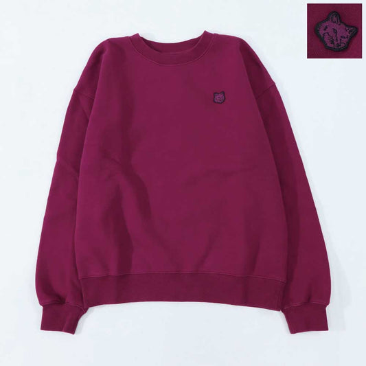 メゾン キツネ MAISON KITSUNE トップス スウェット・トレーナー レディース TONAL FOX HEAD PATCH COMFORT パープル フォックスパッチ スエット コットン 無地 ワンポイント 長袖 クルーネック LW00303KM0307