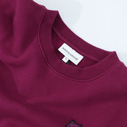 メゾン キツネ MAISON KITSUNE トップス スウェット・トレーナー レディース TONAL FOX HEAD PATCH COMFORT パープル フォックスパッチ スエット コットン 無地 ワンポイント 長袖 クルーネック LW00303KM0307