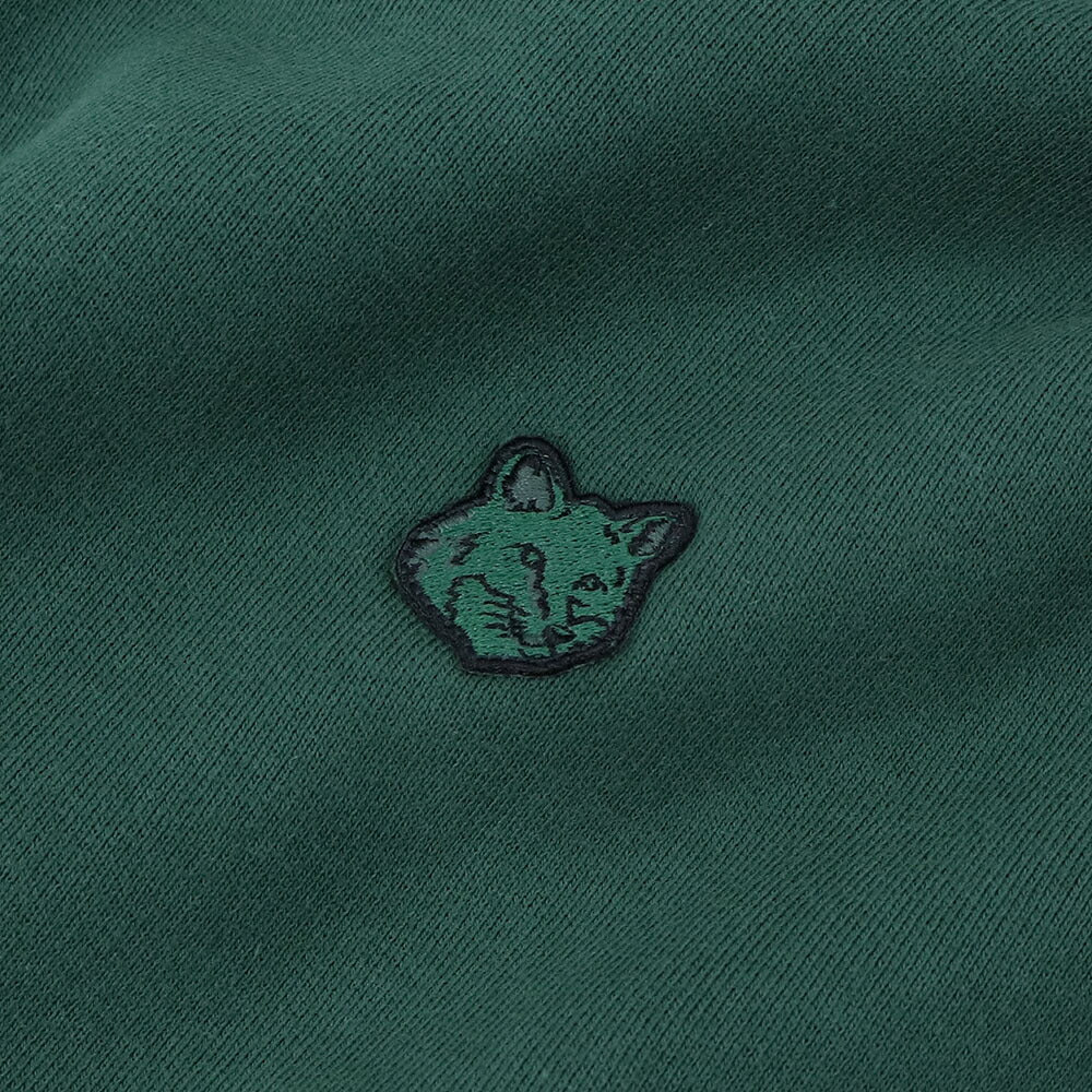 メゾン キツネ MAISON KITSUNE トップス スウェット・パーカー レディース  ボトルグリーン フォックスパッチ フーディ コットン 無地 ワンポイント 長袖 プルオーバー LW00701KM0307