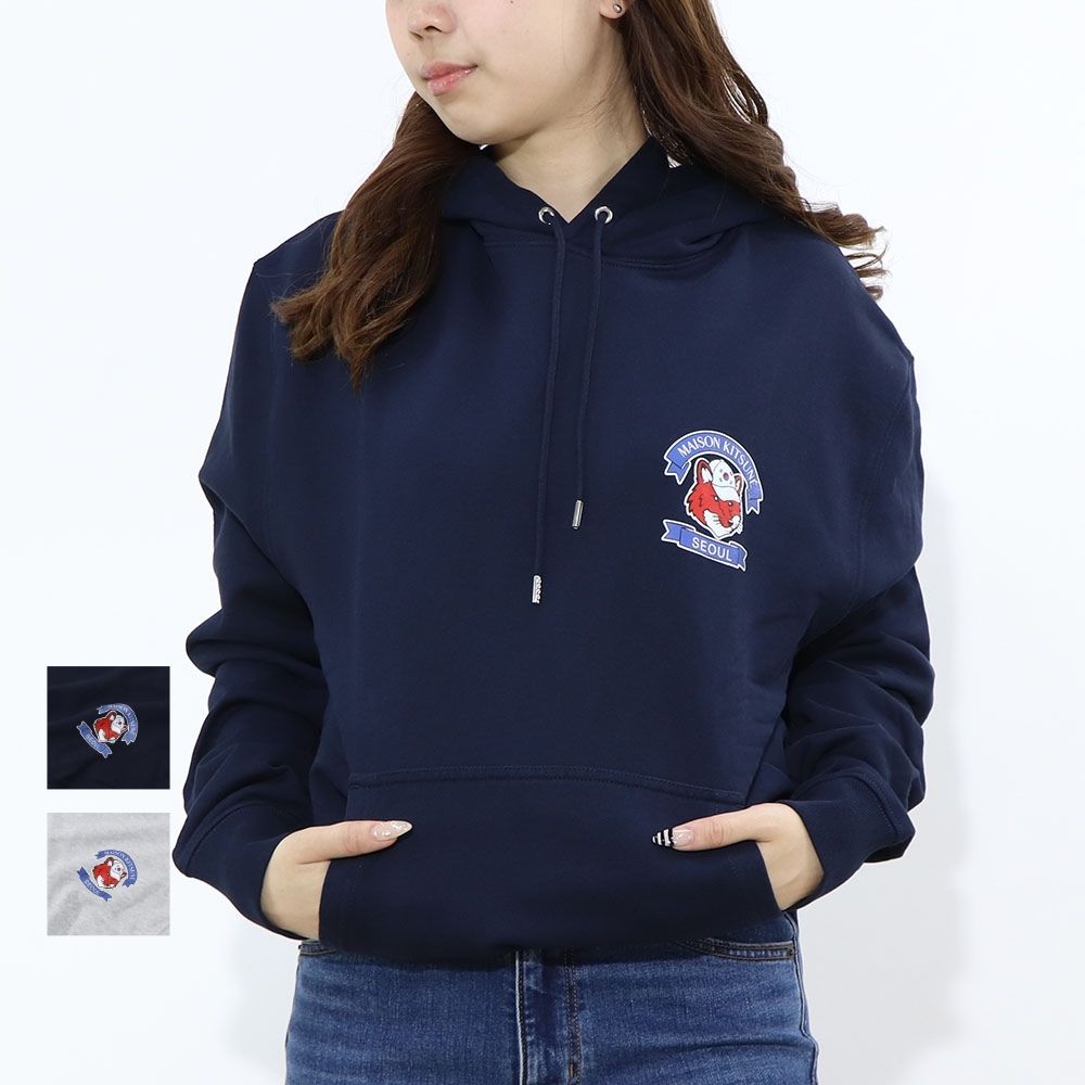 MAISON KITSUNE スウェット グレー ネイビー ロゴ キツネ SPGALM00311